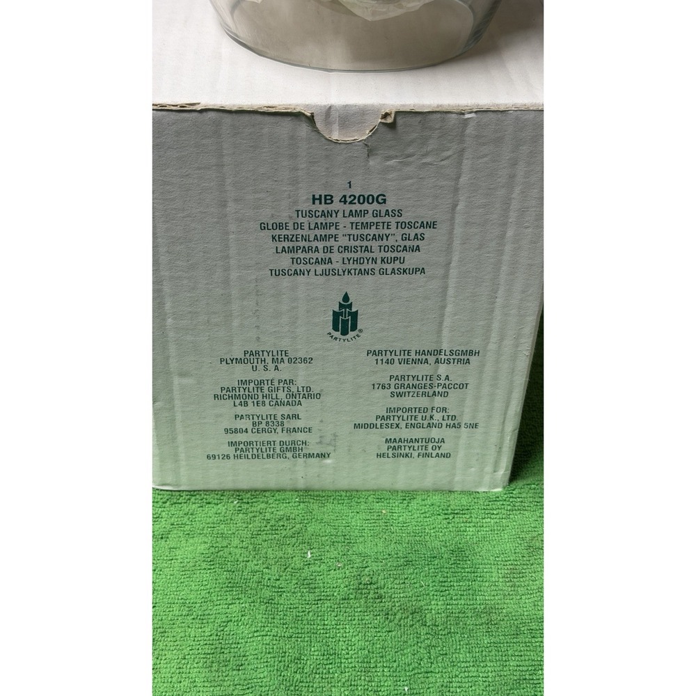 PartyLite Tuscany Lamp Glass HB4200G Hurricane Shade Globe‎ - Picture 9 of 12